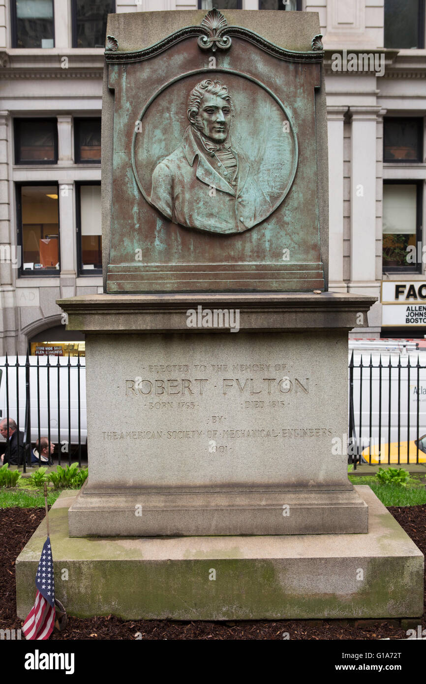 Robert Fulton Memorial at Trinity Church in New York City, USA. Stock Photo