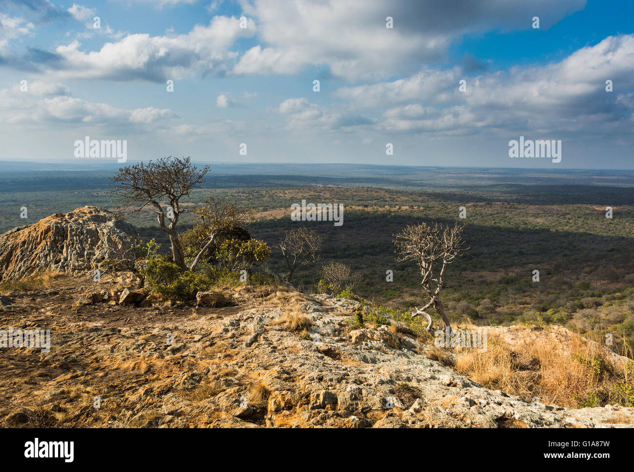 View from the top of King's Mountain, a sacred site to the Zulu people, KwaZulu Natal, South Africa Stock Photo