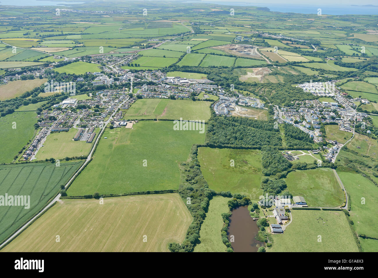 An aerial view of the Pembrokeshire village of Johnston and surrounding