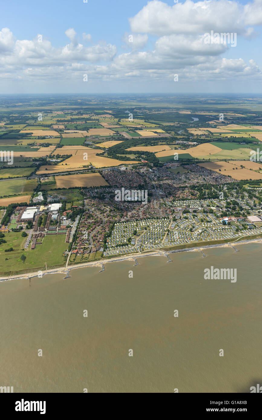 An aerial view of the coastal village of HoptononSea and surrounding