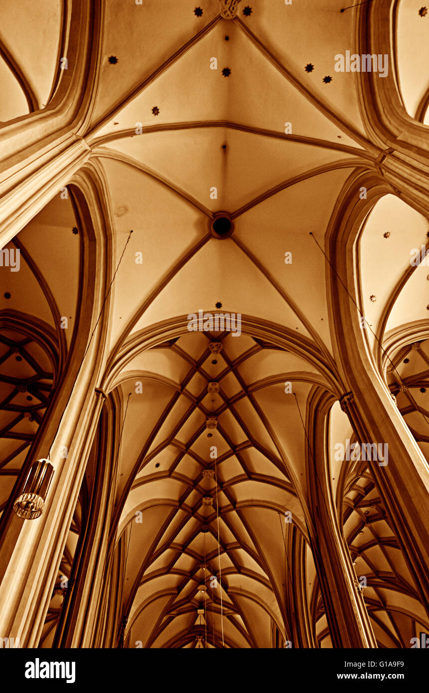 Gothic cathedral ceiling Stock Photo