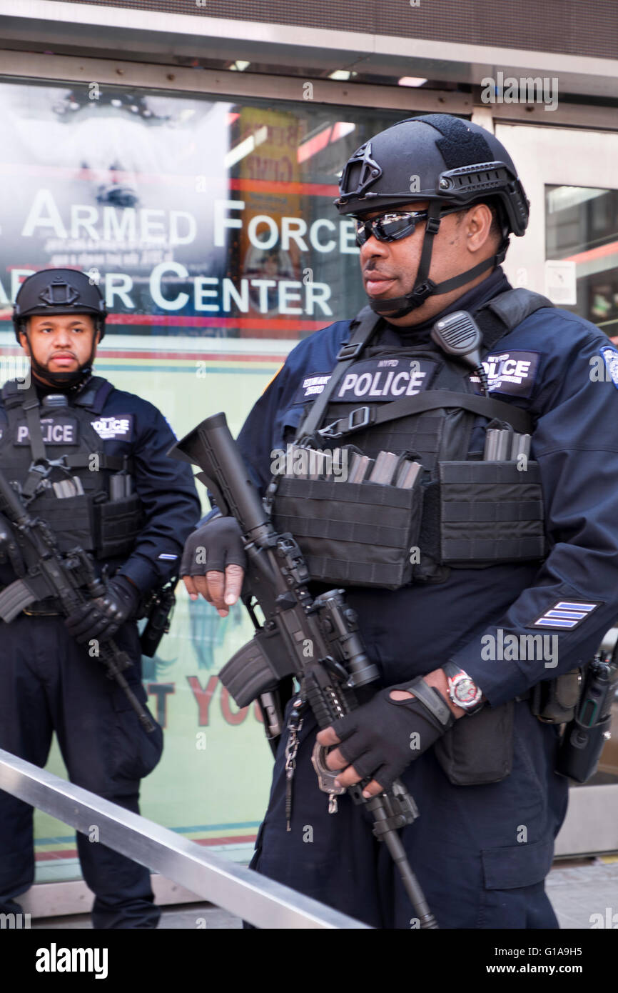 NYPD unit Anti-terrorism counterterrorism Police officers carrying
