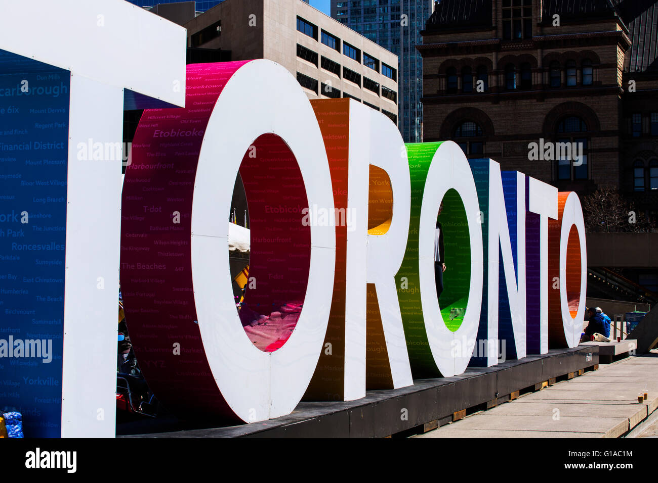 Toronto sign Nathan Phillips Square Toronto Ontario Canada Stock Photo