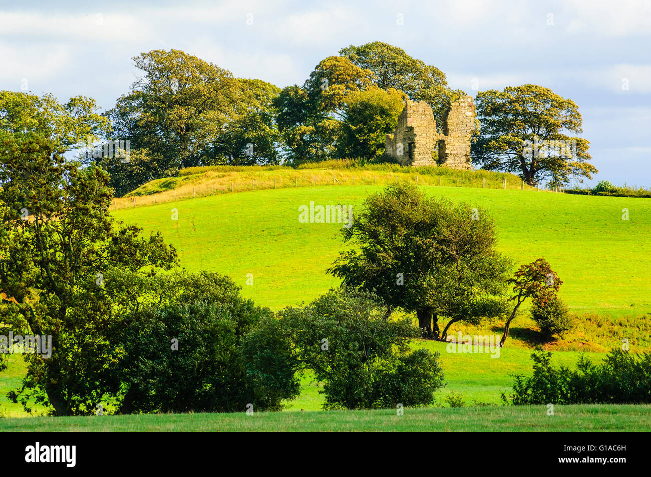 The ruins of Greenhalgh Castle just outside Garstang Lancashire England