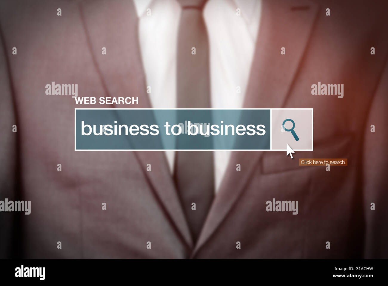 Business to business - web search bar glossary term on internet Stock Photo