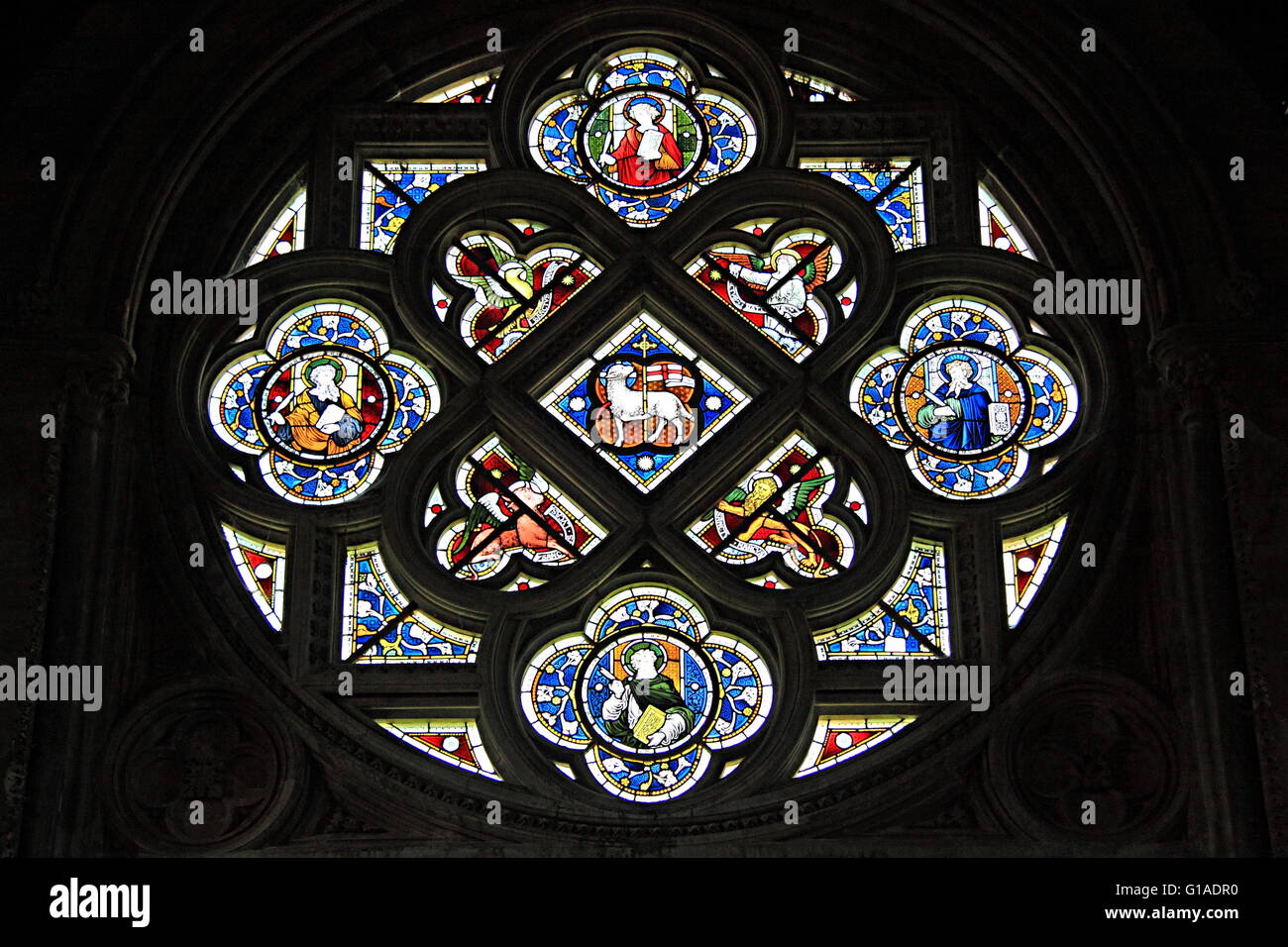 Stainedglass window, St James's Church, Kingston, Corfe, Purbeck