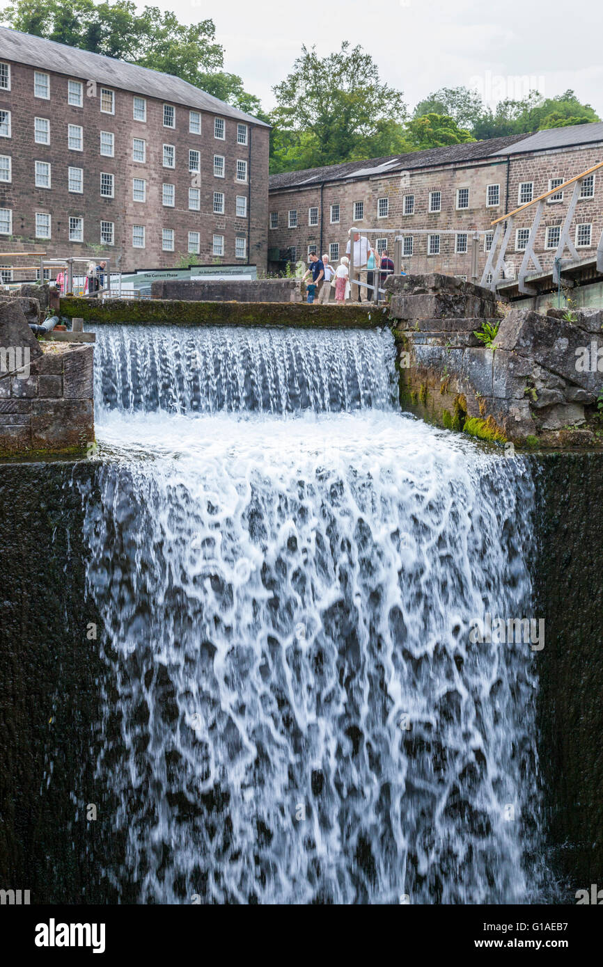 Water powered cotton spinning mill buildings at Cromford Mill, one of the Derwent Valley Mills, Cromford, Derbyshire, England, UK Stock Photo