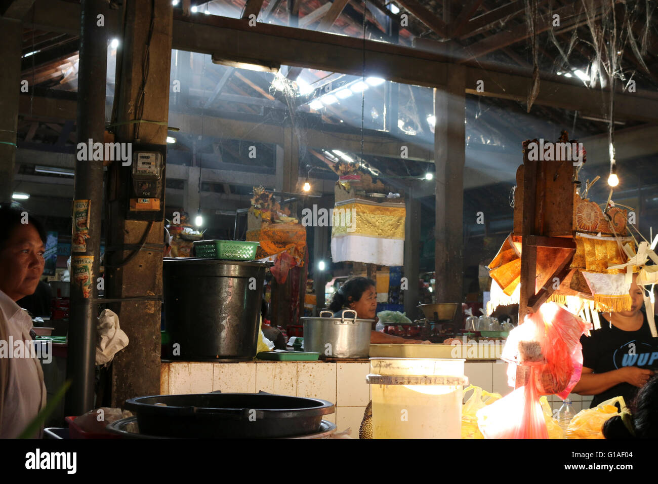 Inside local market Bali, Indonesia Stock Photo