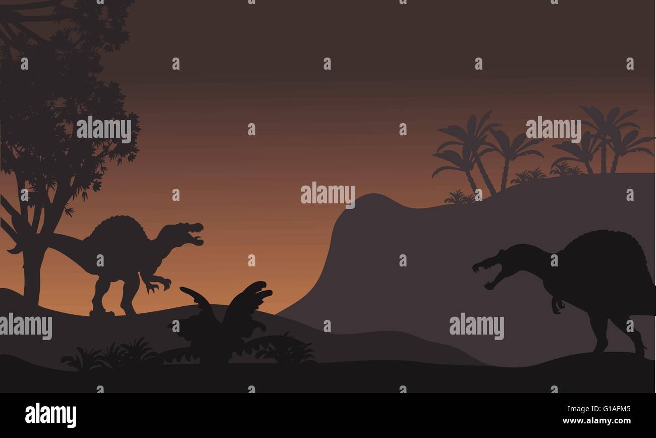 spinosaurus in forest at night scenery Stock Vector Image & Art - Alamy