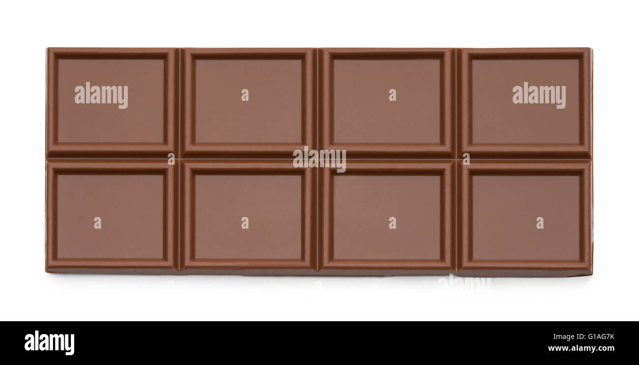 Chocolate Bar With Copy Space Isolated on White Background. Stock Photo