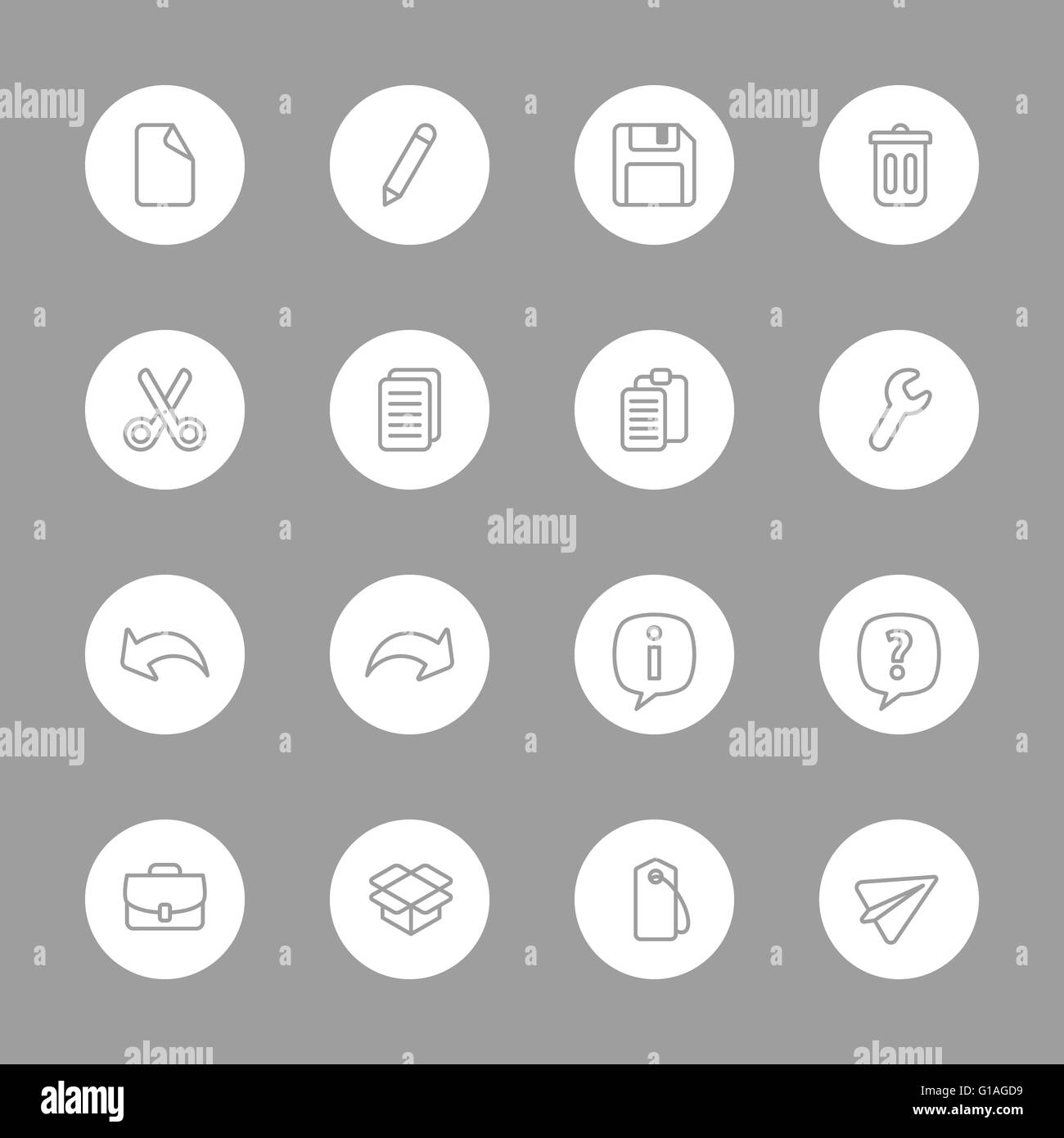 [JPEG] line web icon set on white circle for web design, UI ...