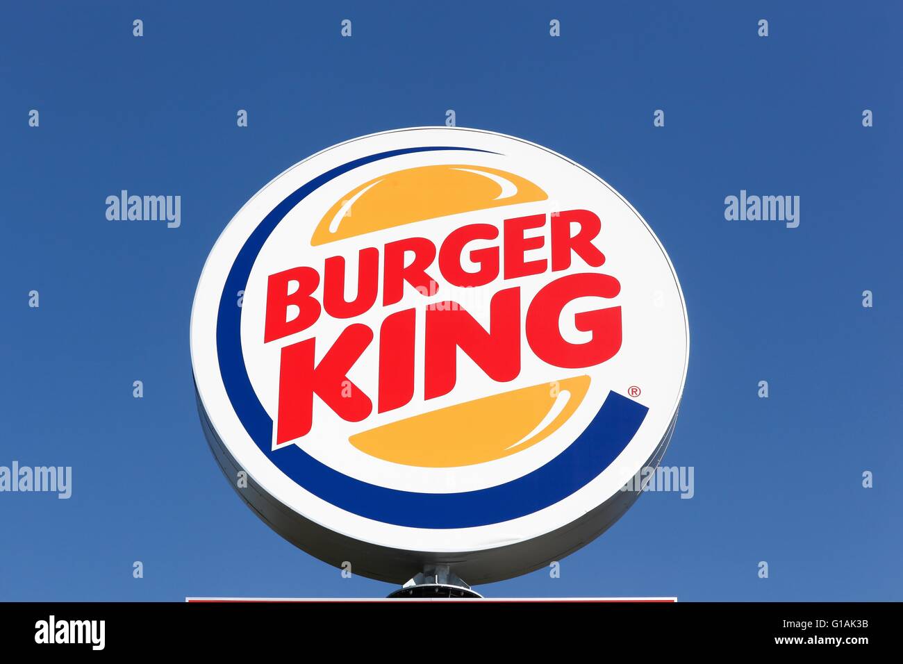 Logo of the fast food chain Burger King Stock Photo