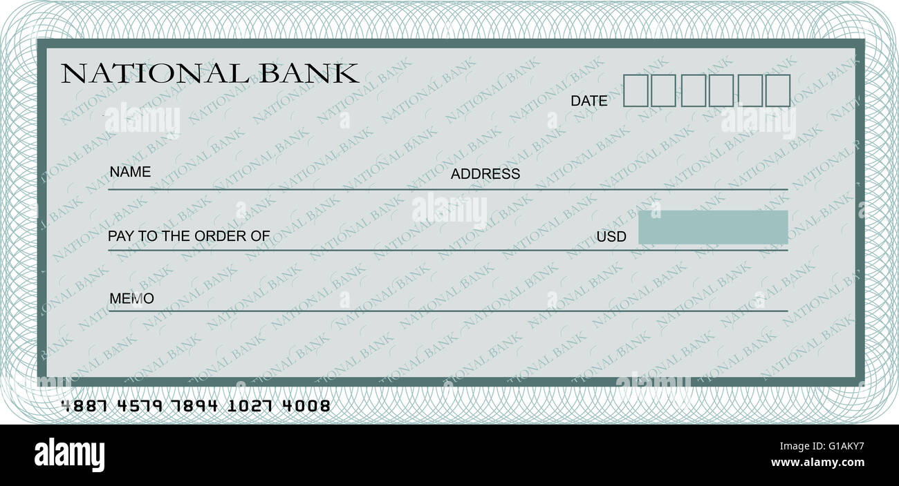 Template Blank Banking Check Cheque High Resolution Stock With Regard To Blank Cheque Template Uk