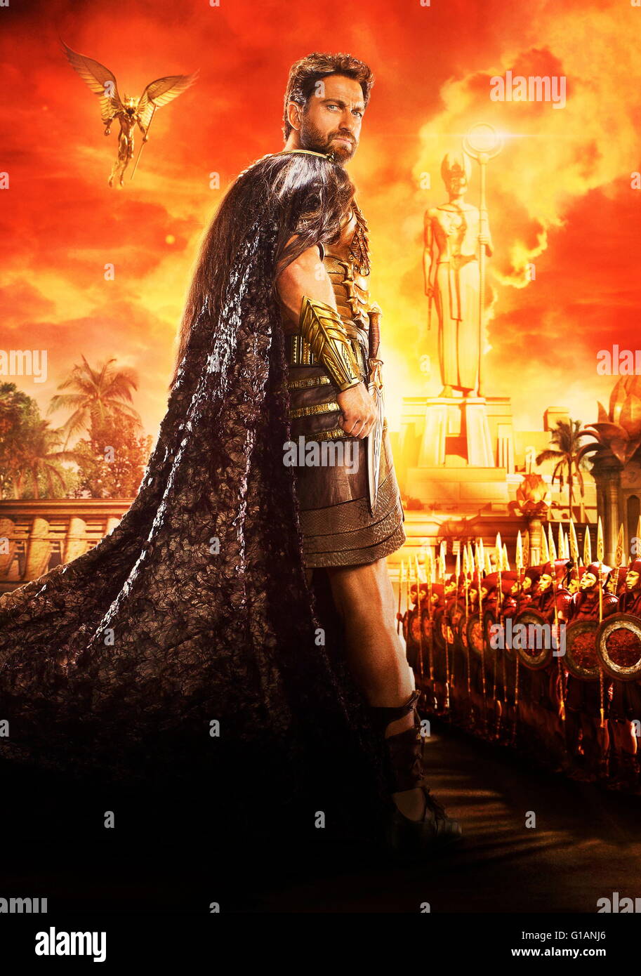 RELEASE DATE: February 26, 2016 TITLE: Gods of Egypt STUDIO: Fox Studios DIRECTOR: Alex Proyas PLOT: Mortal hero Bek teams with the god Horus in an alliance against Set, the merciless god of darkness, who has usurped Egypt's throne, plunging the once peaceful and prosperous empire into chaos and conflict PICTURED: Poster Art (Credit Image: c Fox Studios/Entertainment Pictures/) Stock Photo