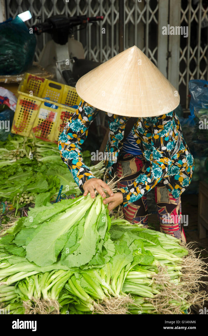 Vegetable seller, My Tho, Vietnam Stock Photo Alamy