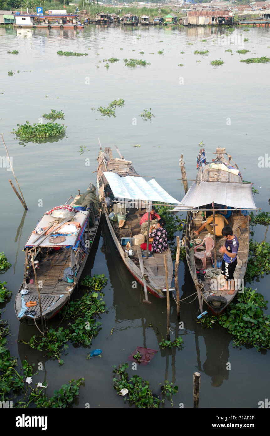 Boats on the Mekong river, Chau Doc, Vietnam Stock Photo Alamy