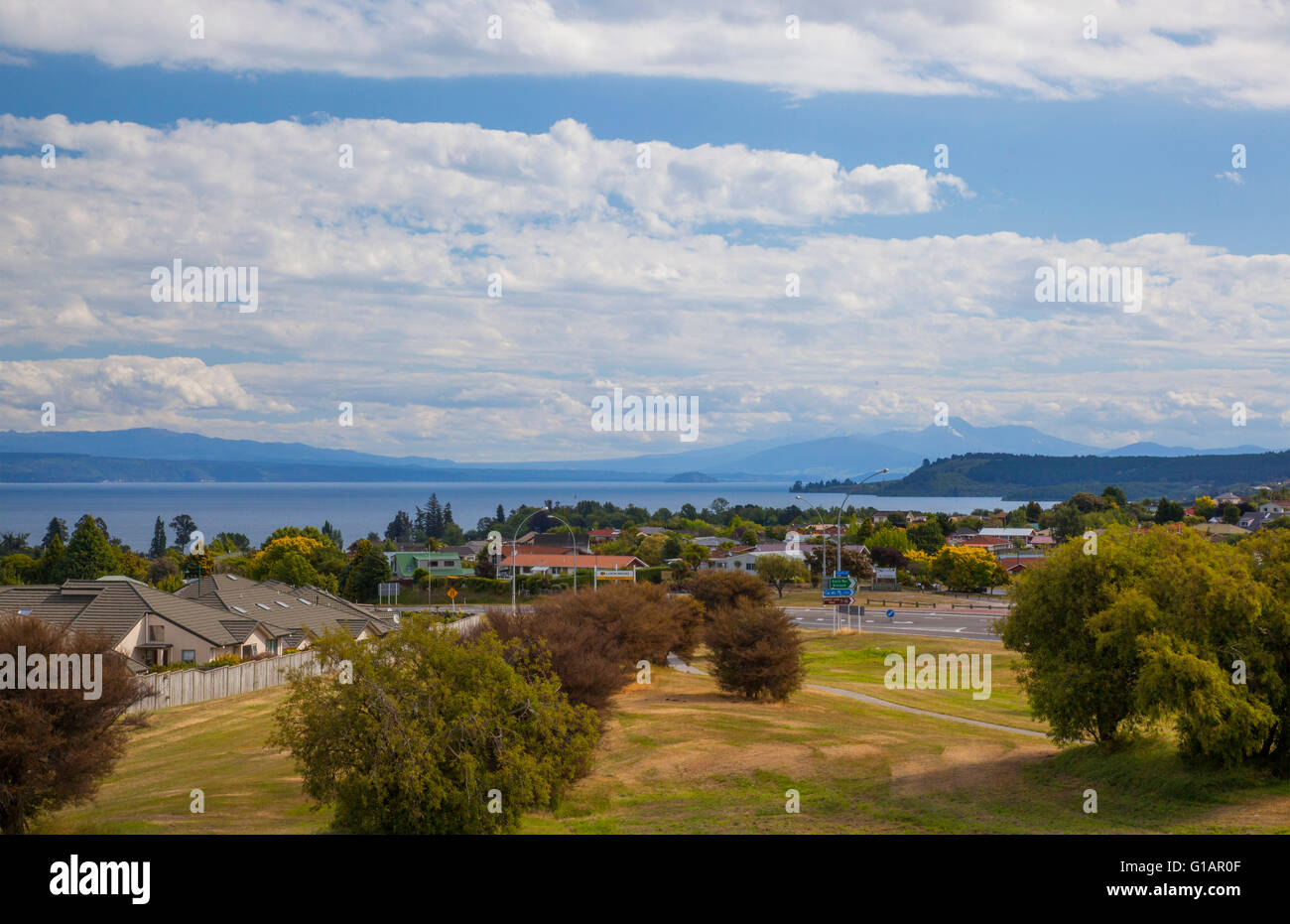 View of Lake Taupo area of New Zealand Stock Photo