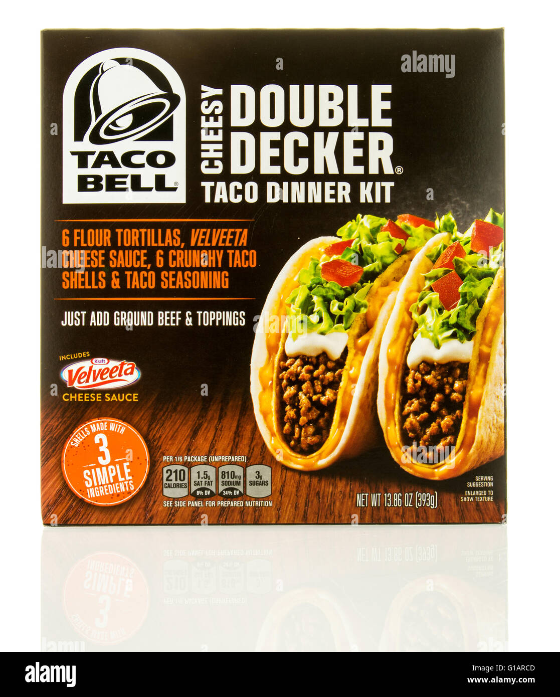 Winneconne, WI 12 May 2016 Box of Taco Bell double decker dinner kit