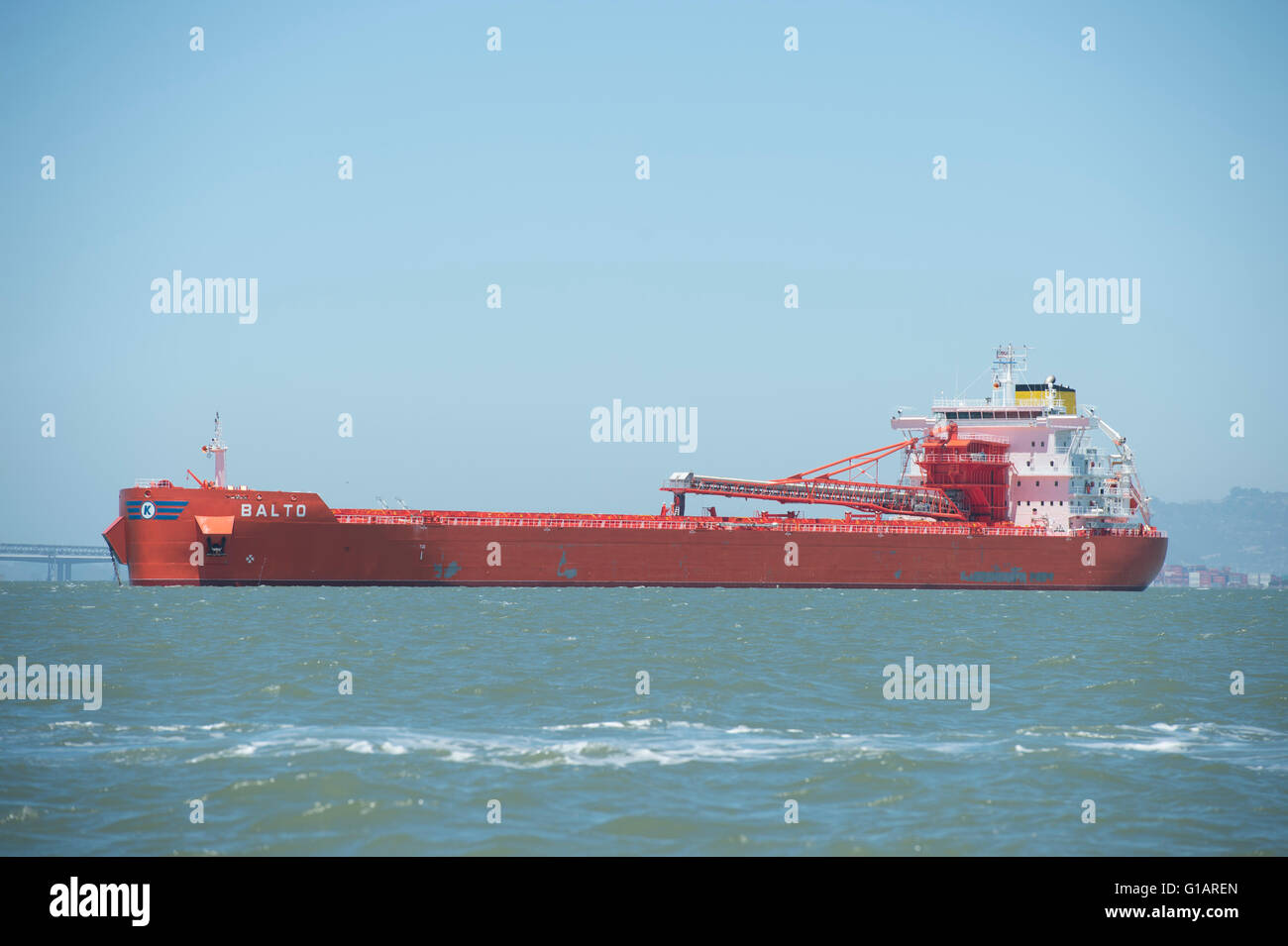 Oil Tanker Balto at anchor in San Francisco Harbour. California. USA