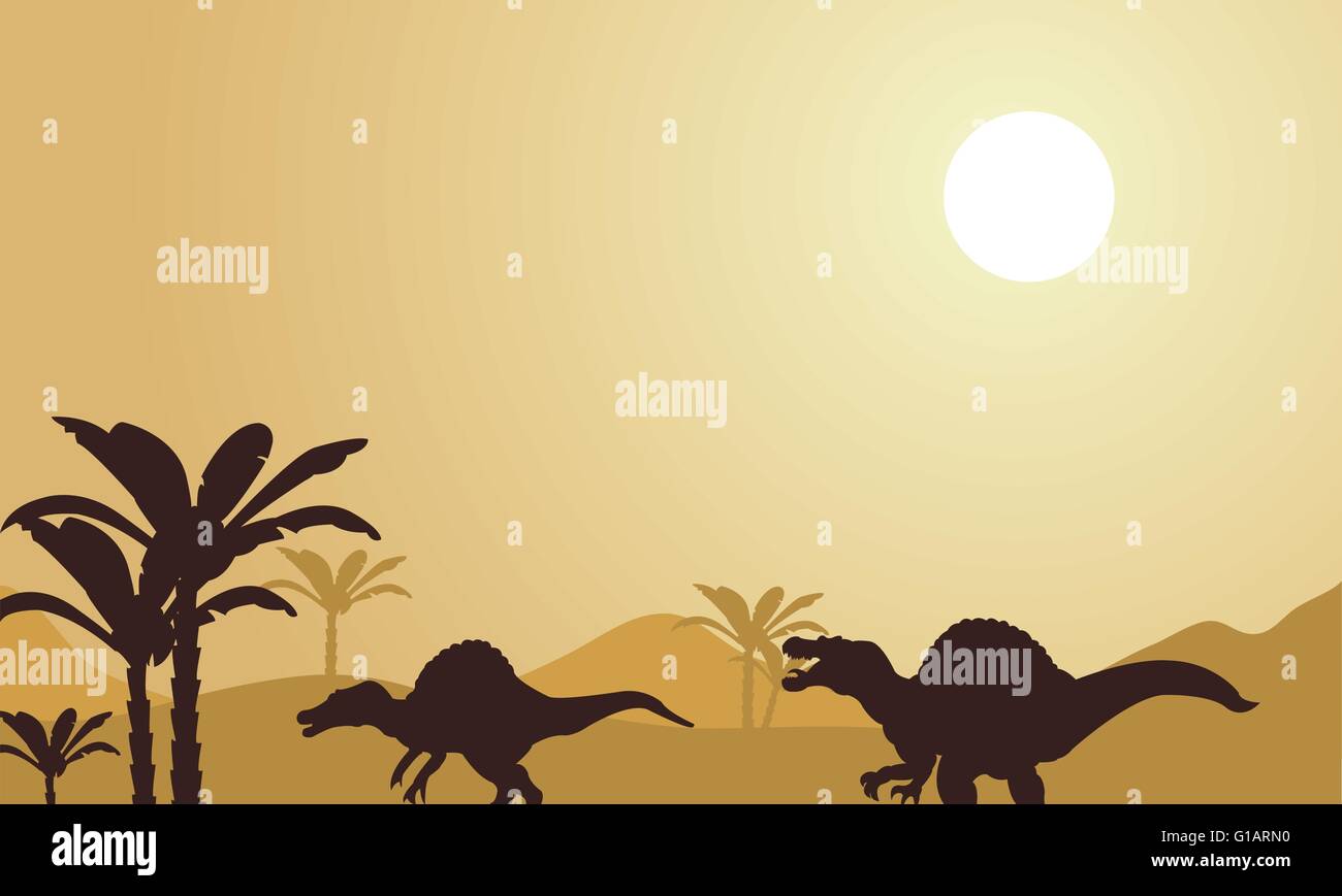 Silhouette of spinosaurus at noon Stock Vector Image & Art - Alamy