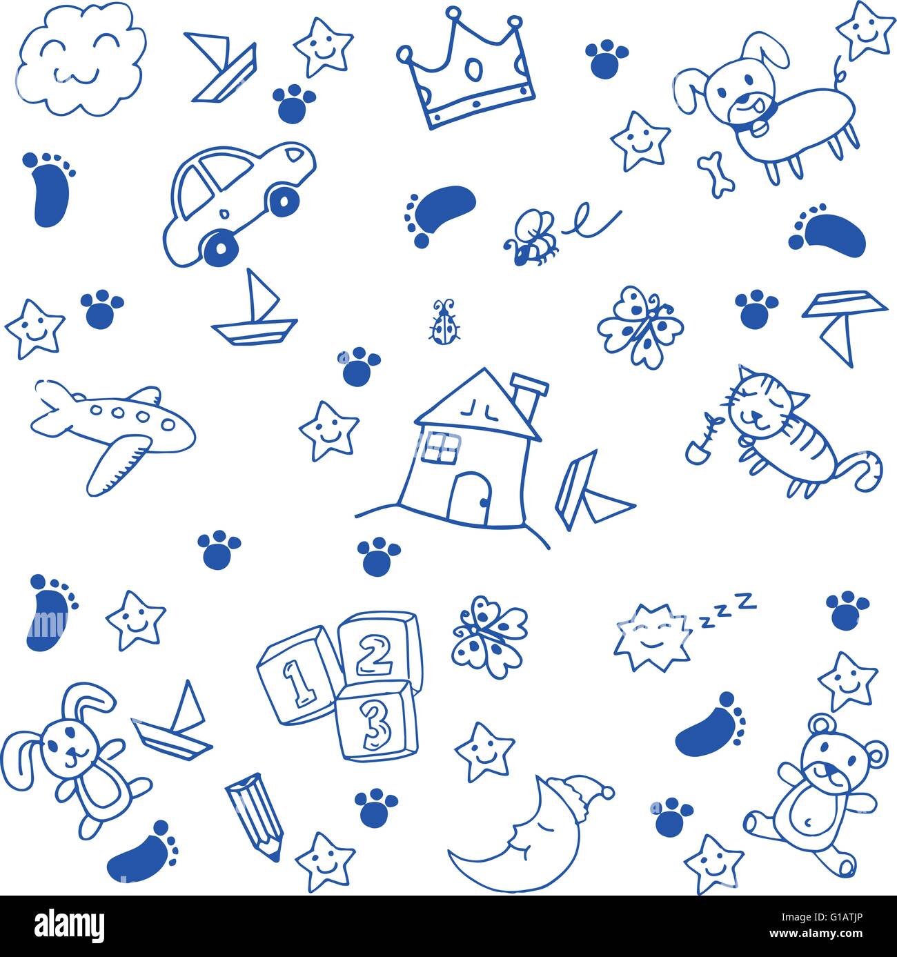 Children toys doodle art Stock Vector Image & Art Alamy