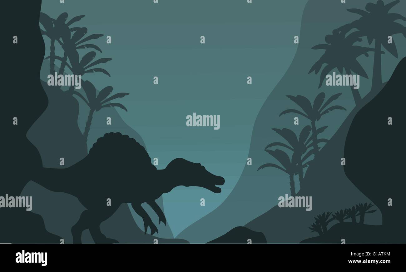 Single spinosaurus of silhouette Stock Vector Image & Art - Alamy