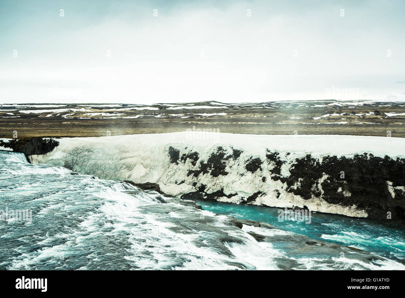 Winter scenery with ice cold water in Iceland Stock Photo - Alamy