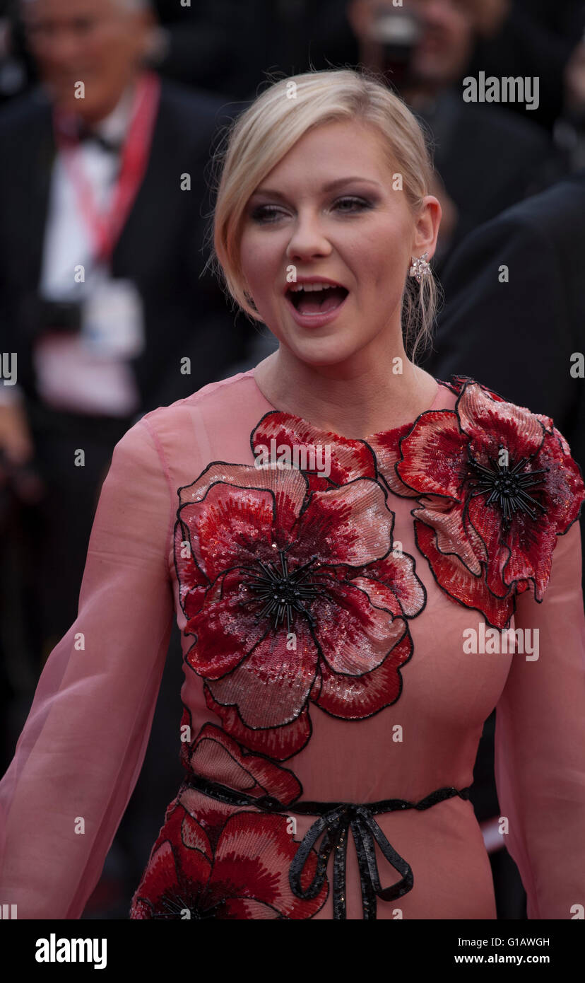 Cannes, France. 11th May, 2016. Actress Kirsten Dunst at the gala