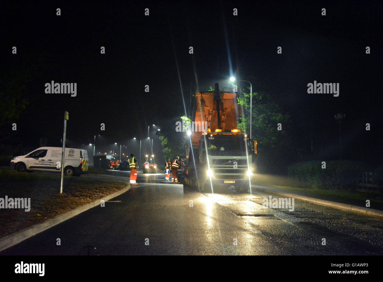 Road surfacing Pincents Kiln before IKEA officially opens store in Calcot Reading. Stock Photo