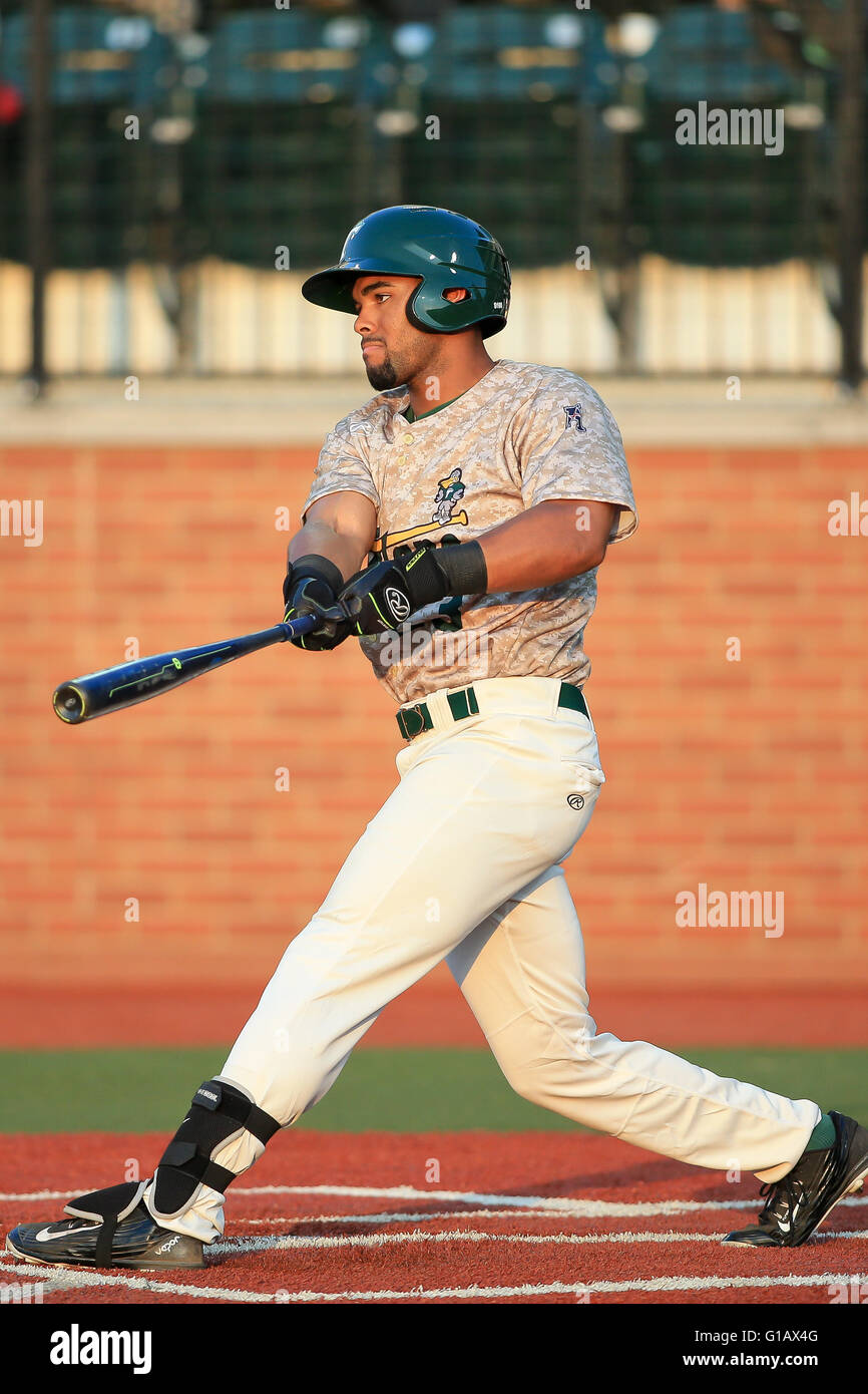 MAY 10, 2016: Tulane outfielder Grant Brown (23) hits the ball ...