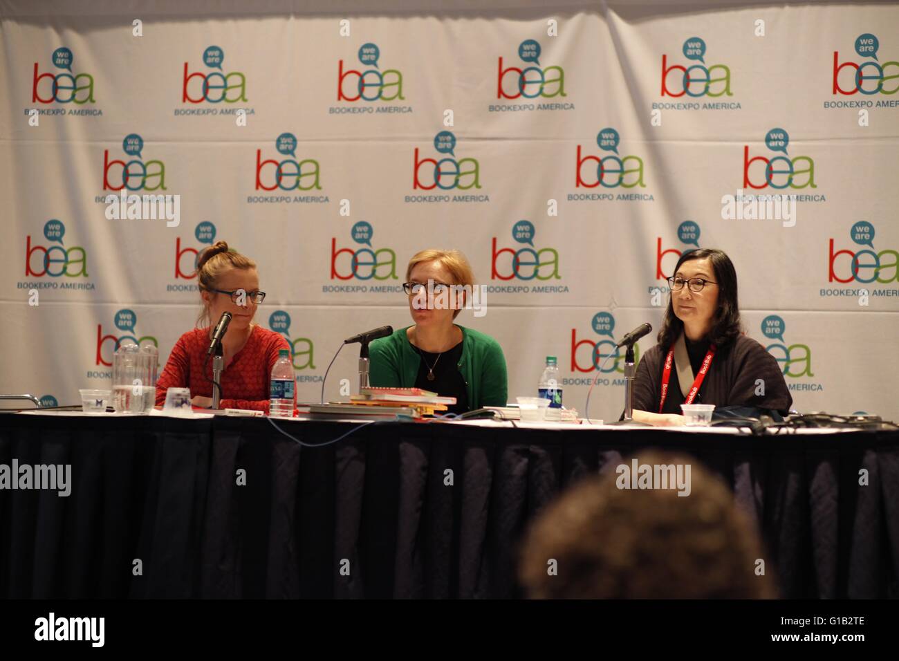Chicago, Illinois, USA. 11th May, 2016. Junko Yokota, Director of the Center for Teaching, Children’s Books, Chicago in conversation with Anna Czernow, President, IBBY Poland and Maria Deskur, Managing Director for Books, Egmont Poland, at a panel on children's books at BEA 2016 Credit:  David A. Goldfarb/Alamy Live News Stock Photo