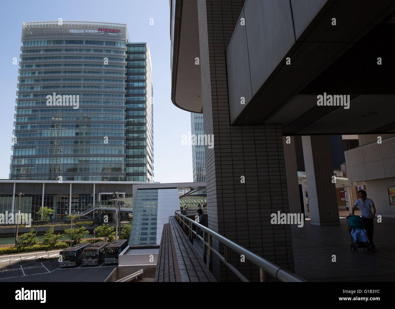 May 12, 2016, Yokohama, Japan - In this photo released on May 13, 2016, shows a view of the Nissan Motor Corporation headquarters in Yokohama, Japan. The Japanese automaker posted a $4.4 billion (523.8 billion yen) net income for FY 2015. (Photo by AFLO) Stock Photo