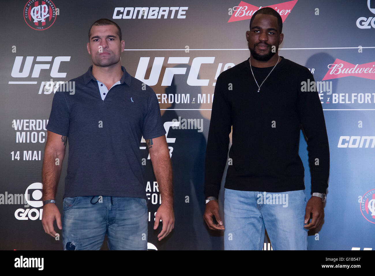 CURITIBA, PR - 12/05/2016: UFC 198 in Curitiba. The Brazilian Mauricio Rua, Shogun, and American Corey Anderson, face off on May 14, Saturday in the middle heavyweight division. With two days to the fights, UFC athletes gave interviews and posed for pictures. (Photo: William Artigas / FotoArena) Stock Photo