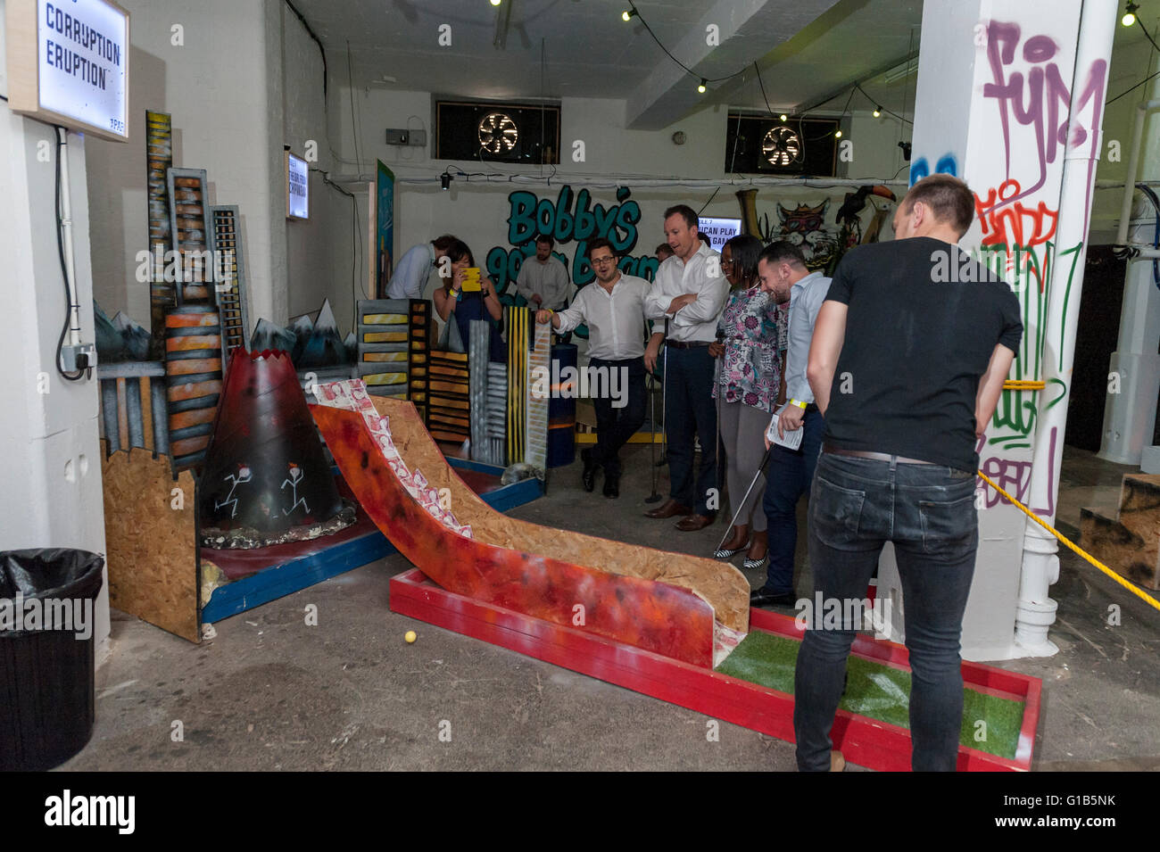 London, UK. 12 May 2016. Junkyard Golf opens at the Old Truman Brewery
