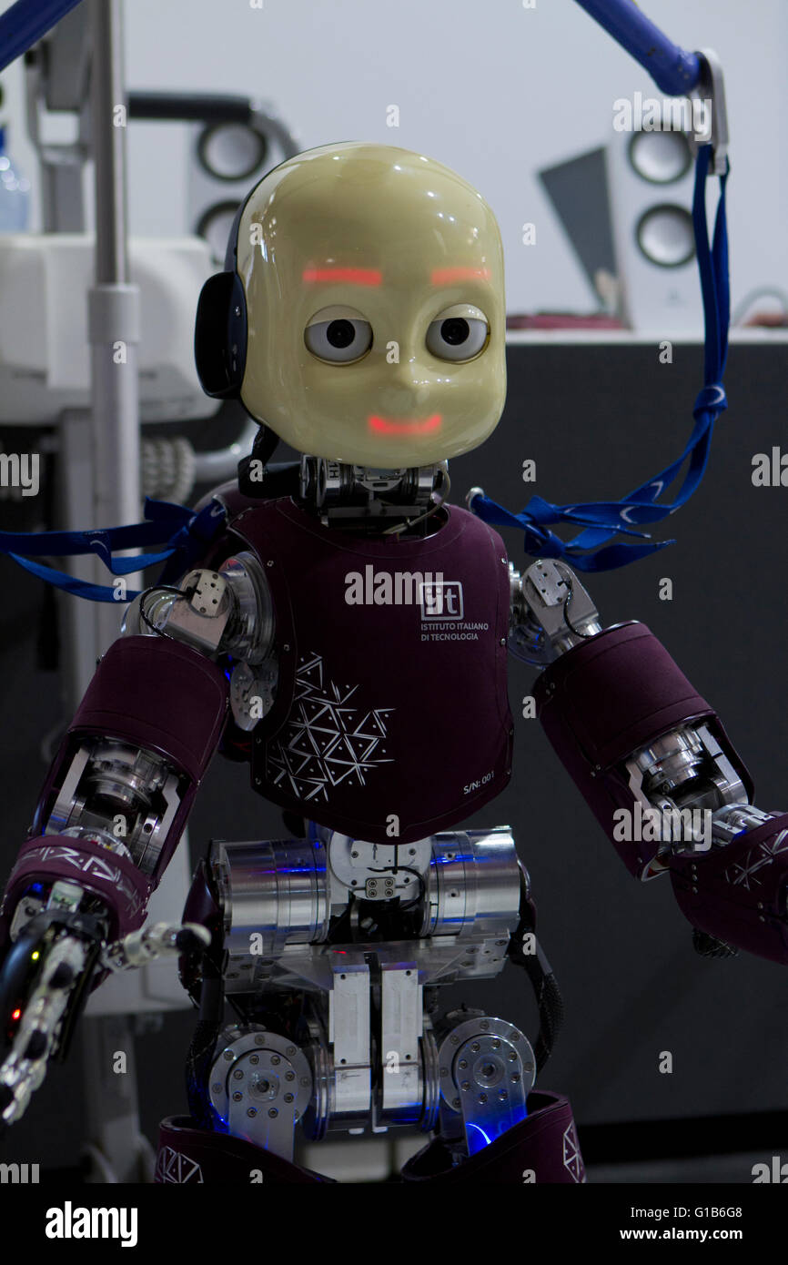 Torino, Italy. 12th May 2016. Italian humanoid robot iCub built by Italian  Institute of Technology (Istituto Italiano di Tecnologia Stock Photo - Alamy