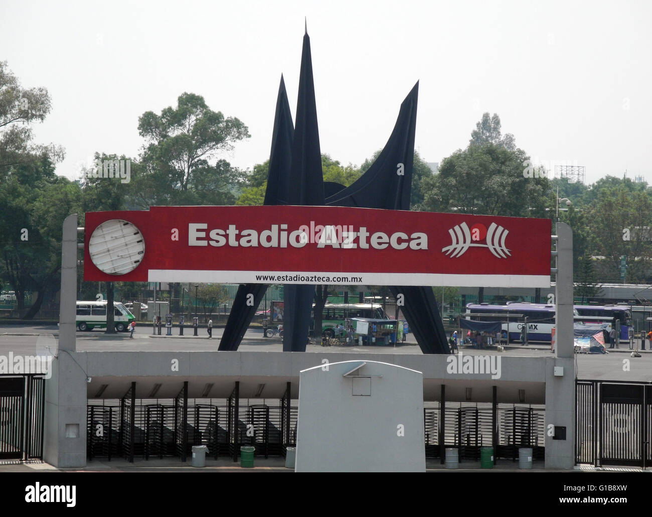 Mexico City, Mexico. 4th May, 2016. The entrance to the Estadio Azteca in Mexico City, Mexico, 4 May 2016. The Estadio Azteca opened in 1966. Photo: Denis Duettmann/dpa/Alamy Live News Stock Photo