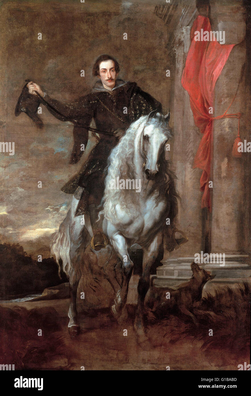 Anton Van Dyck - Anton Giulio Brignole-Sale on horseback - Musei di Strada Nuova Genova Stock Photo