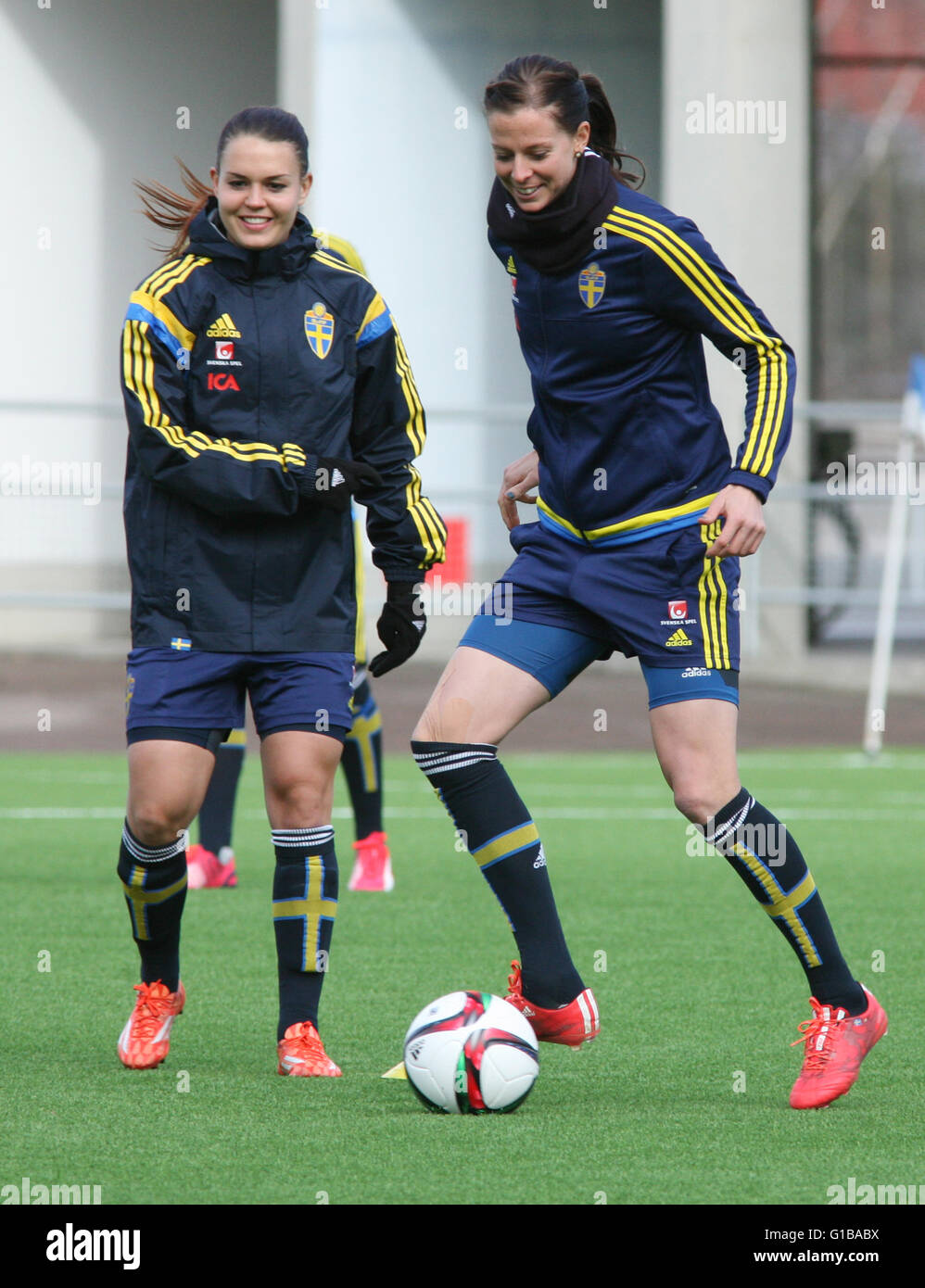 LOTTA SCHELIN Swedish football, professional player in France Lyon,here in the national team training camp Stock Photo