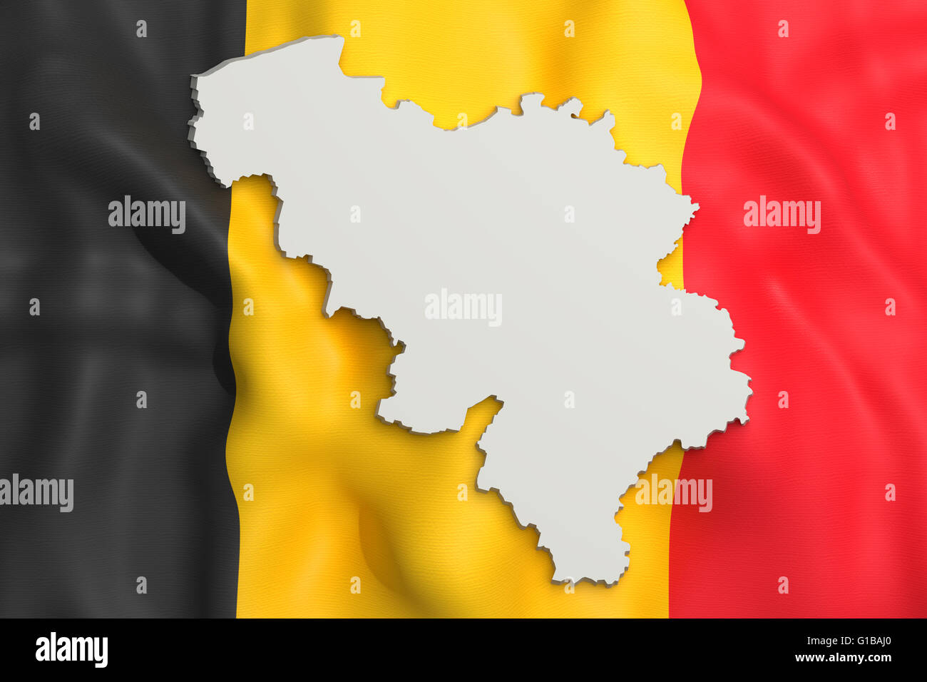 3d rendering of Belgium map and flag on background Stock Photo - Alamy