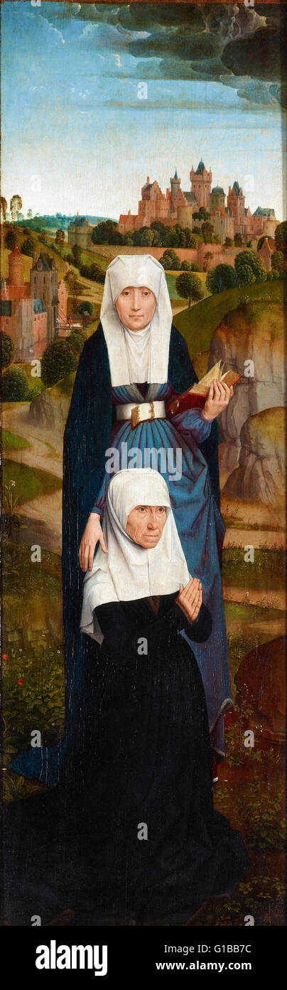 Hans Memling - Old Woman at Prayer with St. Anne - The Morgan Library Stock Photo
