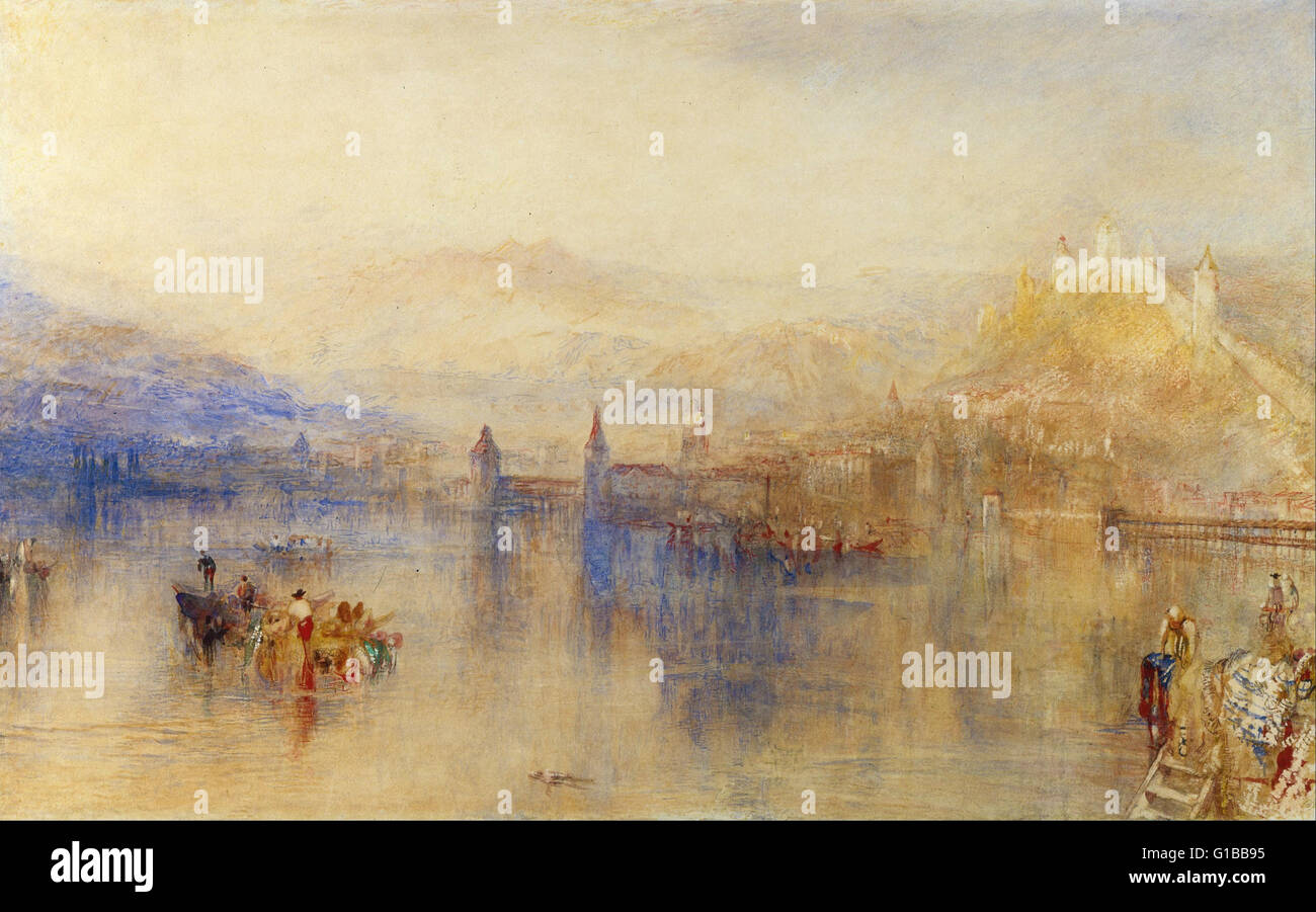 Joseph Mallord William Turner - Lucerne from the Lake - The Morgan Library Stock Photo