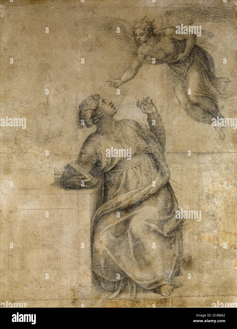 Michelangelo Buonarroti - Annunciation to the Virgin - The Morgan Library Stock Photo