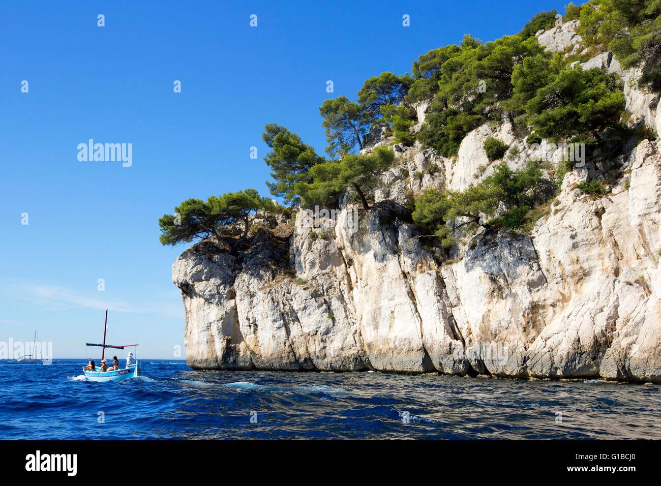 France, Bouches du Rhone, National Park Calanques, Marseille, creek of ...