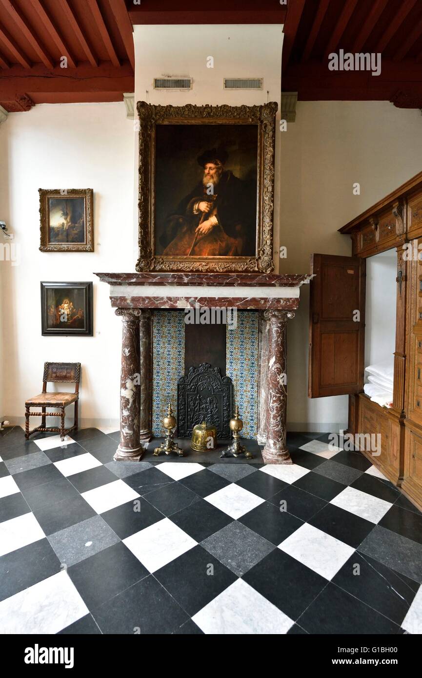 Netherlands, Northern Holland, Amsterdam, Old Jewish district, Rembrandthuis (Rembrandt's home), Entrance Hall Stock Photo