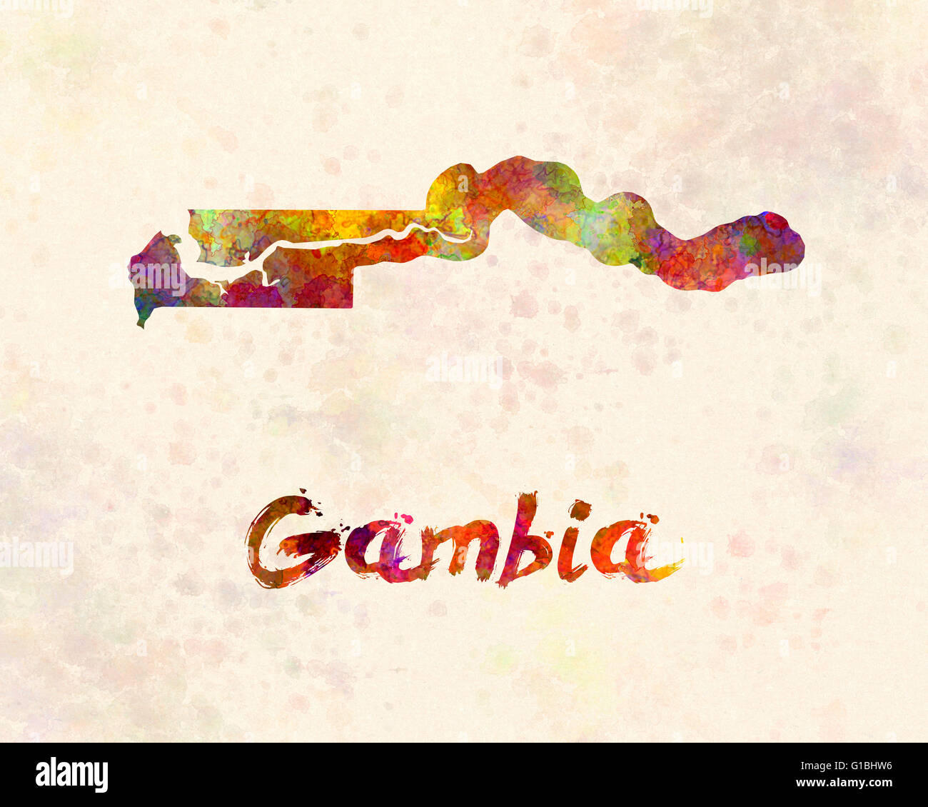 Gambia  in watercolor Stock Photo