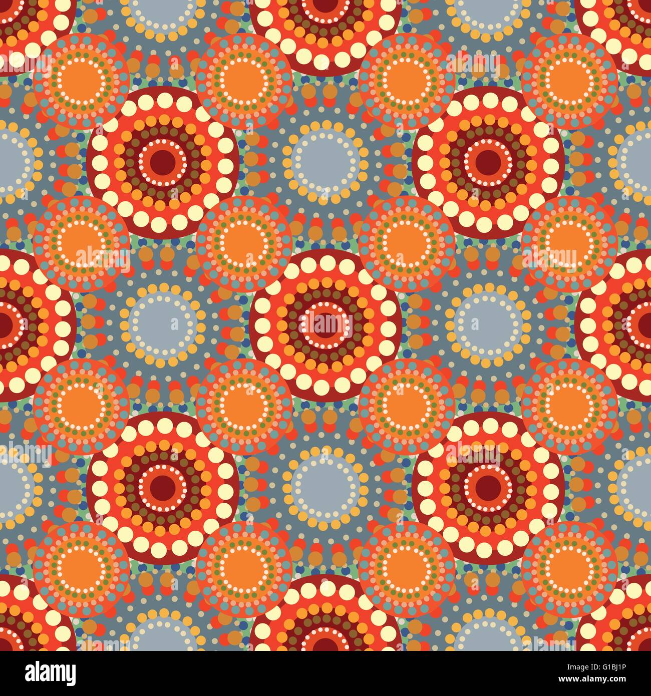 Seamless vintage retro pattern orange textile Stock Vector Image & Art ...