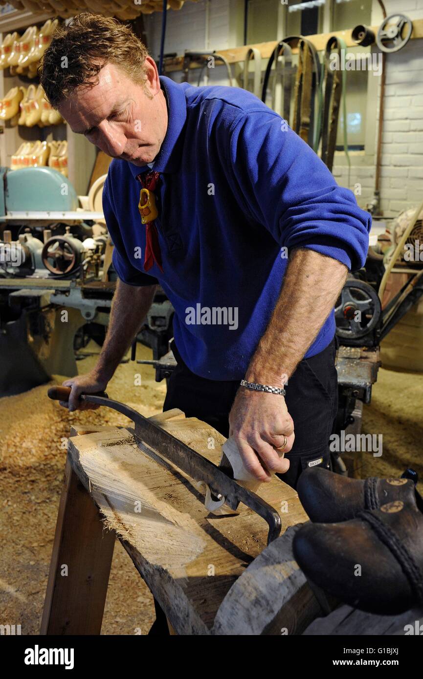 Netherlands, Holland, Waterland Marken, traditional clogs factory Stock Photo