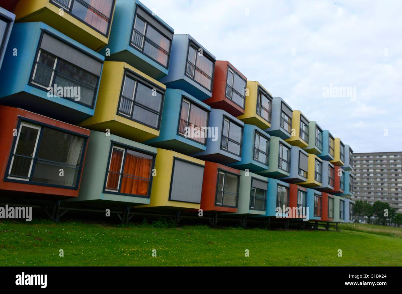 Netherlands, Holland, Utrecht, student housing containers Stock Photo