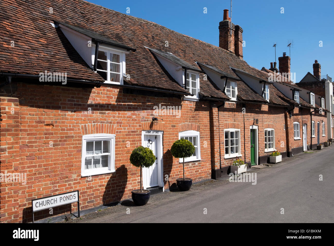 Residential properties, Church Ponds, Castle Hedingham, Essex, UK. Stock Photo