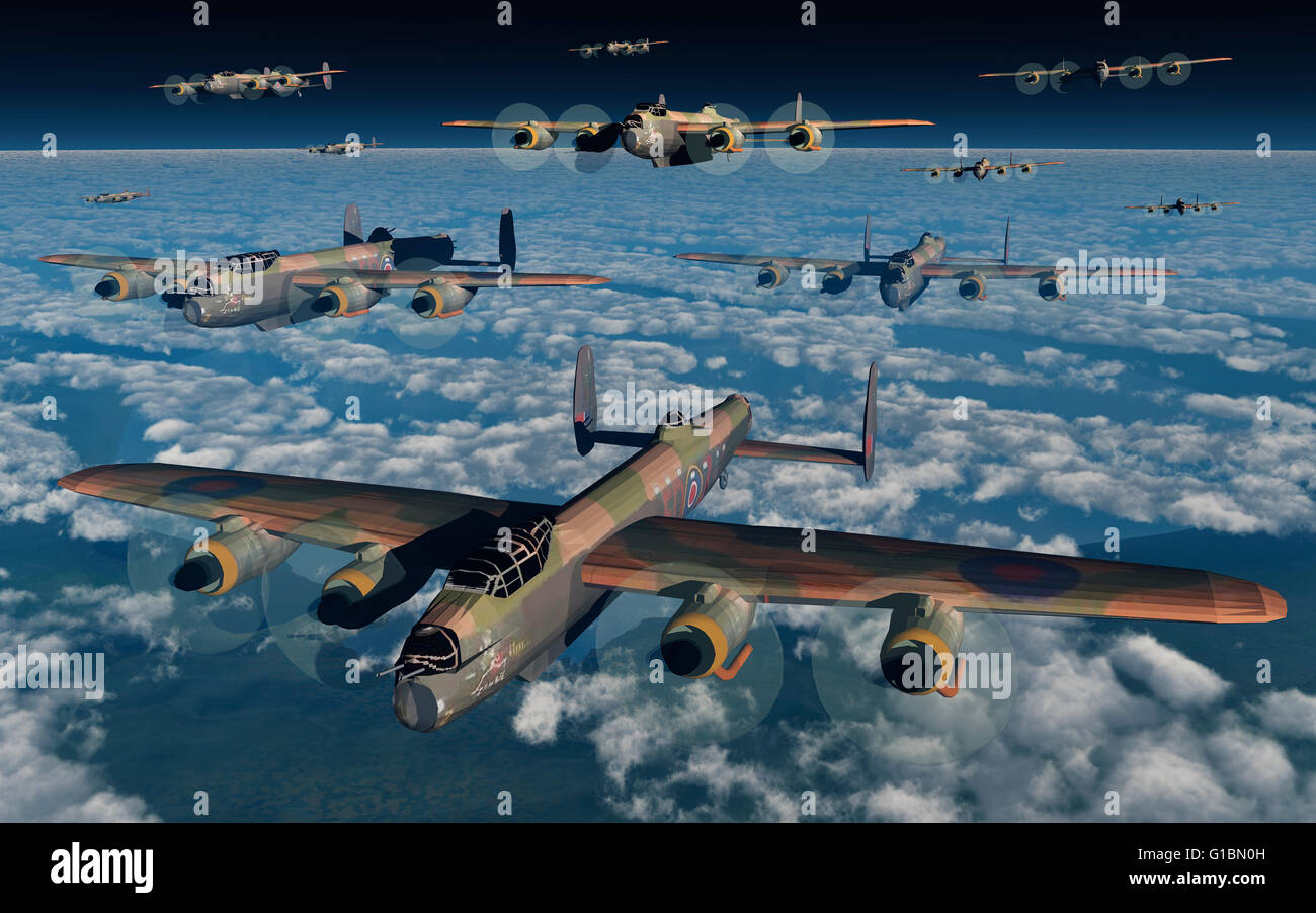 RAF Avro Lancaster Bombers . Stock Photo